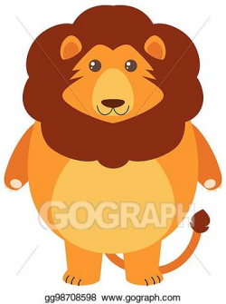 Vector Stock - Fat lion on white background. Clipart ...