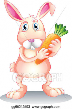 Vector Clipart - A fat bunny holding a carrot. Vector ...