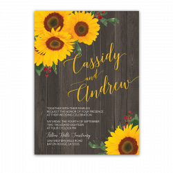 Wedding Invitation Rustic Sunflower Country Barn Wood | Pinterest ...