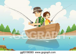 Vector Art - Father and son fishing. EPS clipart gg63198383 ...