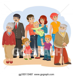 Clipart - Happy family - great-grandfather, great ...