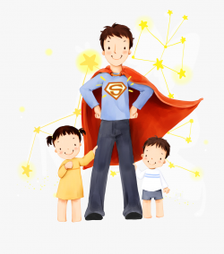 Clark Kent Father Son Daughter Illustration - Father And Son ...