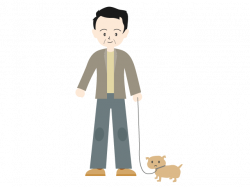 Dad walking a dog | Family Clip Art | Free | People Illustration ...