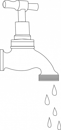 Clipart - Dripping Tap Line Art