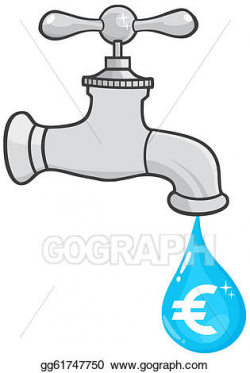 EPS Illustration - Water faucet with euro dripping. Vector ...