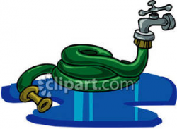 Thick Garden Hose Attached To a Faucet - Royalty Free ...
