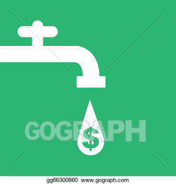 Vector Illustration - Water faucet money . EPS Clipart ...