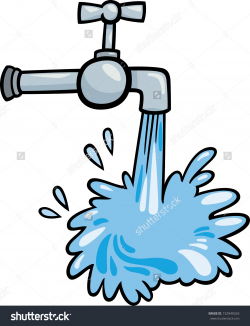 Faucet With Running Water Clipart