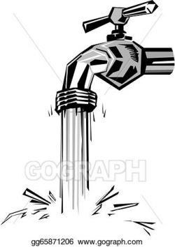 EPS Vector - Faucet and flowing water. Stock Clipart ...