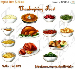 50% OFF Thanksgiving Feast Clipart Thanksgiving clip art