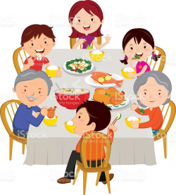 Feast Clipart Happy Family - Chinese New Year Dinner Cartoon ...