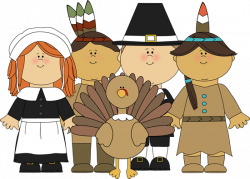 Pilgrims and Indians and a Turkey Clip Art - Pilgrims and ...