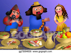 Stock Illustration - Esthers banquet - feast of purim ...