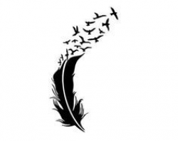 feather and birds svg dxf file instant download silhouette ...