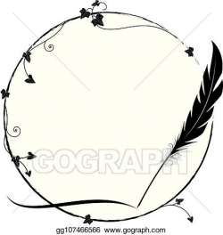 Vector Illustration - Frame with ivy and feather. EPS ...
