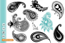 Peacock Paisley - Clip Art + Brushes by FishScraps on ...