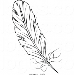 Royalty Free Vector of a Black and White Feather Logo | Minc ...