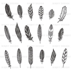 Rustic Feather Clipart Woodland Clipart Rustic by ...
