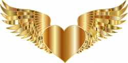 Clipart - Golden Flying Heart