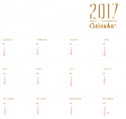 2017 Calendar Transparent PNG Clipart Image | 2017 Calendar ...