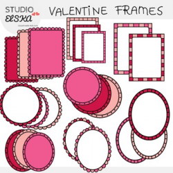 Valentine Doodle Frames Clipart (Studio Elska)