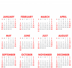 2019 Calendar Transparent PNG Image | Gallery Yopriceville - High ...
