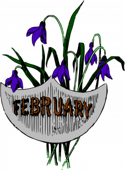 Clipart - Illustrated months (February, colour)
