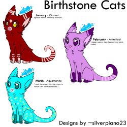 Birthstone Cats [1/4] - January, February, March by silverpiano23 on ...