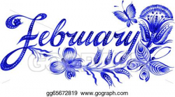 Vector Illustration - February the name of the month . EPS ...