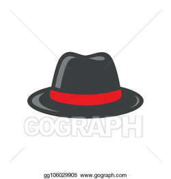 Vector Stock - Black fedora hat illustration. Clipart ...