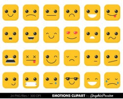 Emotion clipart feelings clipart Faces Collage Sheet Emoji