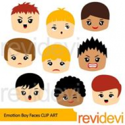 Feeling and emotion clip art - Boy faces