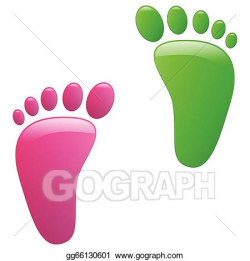 Vector Illustration - Children footprint. EPS Clipart ...