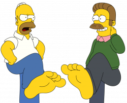 Homer Simpson and Ned Flanders feet stomping by Skippy1989 on DeviantArt