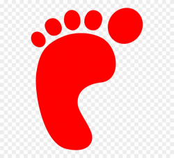 Cartoon Foot Footprint Footstep Red - Foot Print Clipart ...