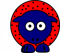 Sheep - Red With Black Polka-dots And Blue Feet Clip Art at Clker ...