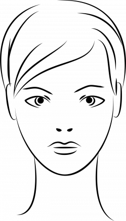 Clipart - Female Face Line Art
