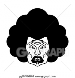 Vector Stock - Angry woman face icon. grumpy wife portrait ...