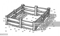 Pasture Fence Without Animals Drawing stock vectors - Clipart.me