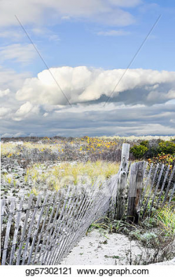 Stock Illustration - Beach fence path. Clipart gg57302121 ...
