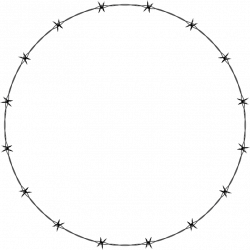 Clipart - Barbed Wire Circle Frame Border