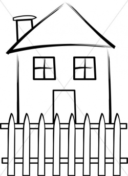 House with Picket Fence | Church Activity Clipart