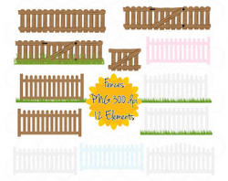Picket fence clipart | Etsy