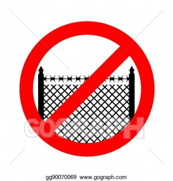 Vector Art - Stop border. prohibited fence. red prohibition ...
