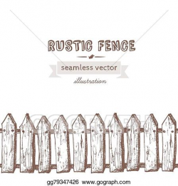Vector Art - Seamless background with sketchy rustic fence ...