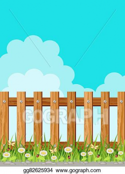 EPS Vector - Wooden fence against the sky. Stock Clipart ...