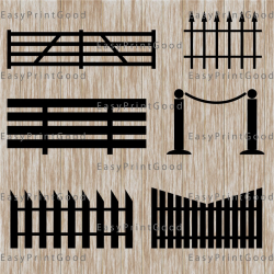 Wooden Fence Fence Picket Fence Clipart Fence Cricut Digital clipart for  Design Clip Art Svg Png Jpg Esp Dxf FIle Cut File Digital File
