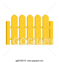 Stock Illustration - Yellow fence icon in cartoon style ...