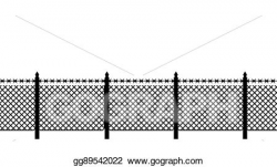 EPS Vector - Boundary fence with barbed wire. border ...