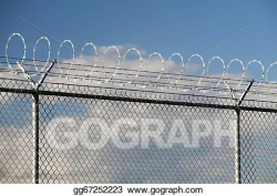 Stock Illustration - Barbwire, boundary, danger fence ...